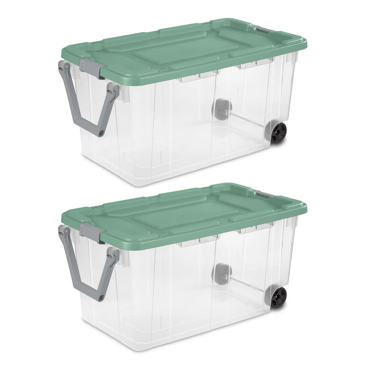 Sterilite Industrial Wheeled Plastic Storage Bin With Handle
