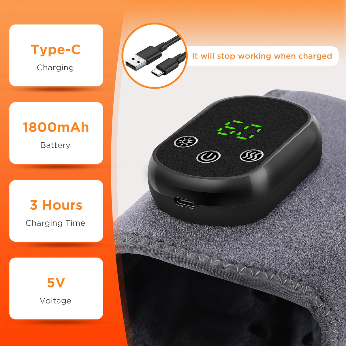 Hailicare Wireless Heating Ankle Brace For Foot Pain And Massage
