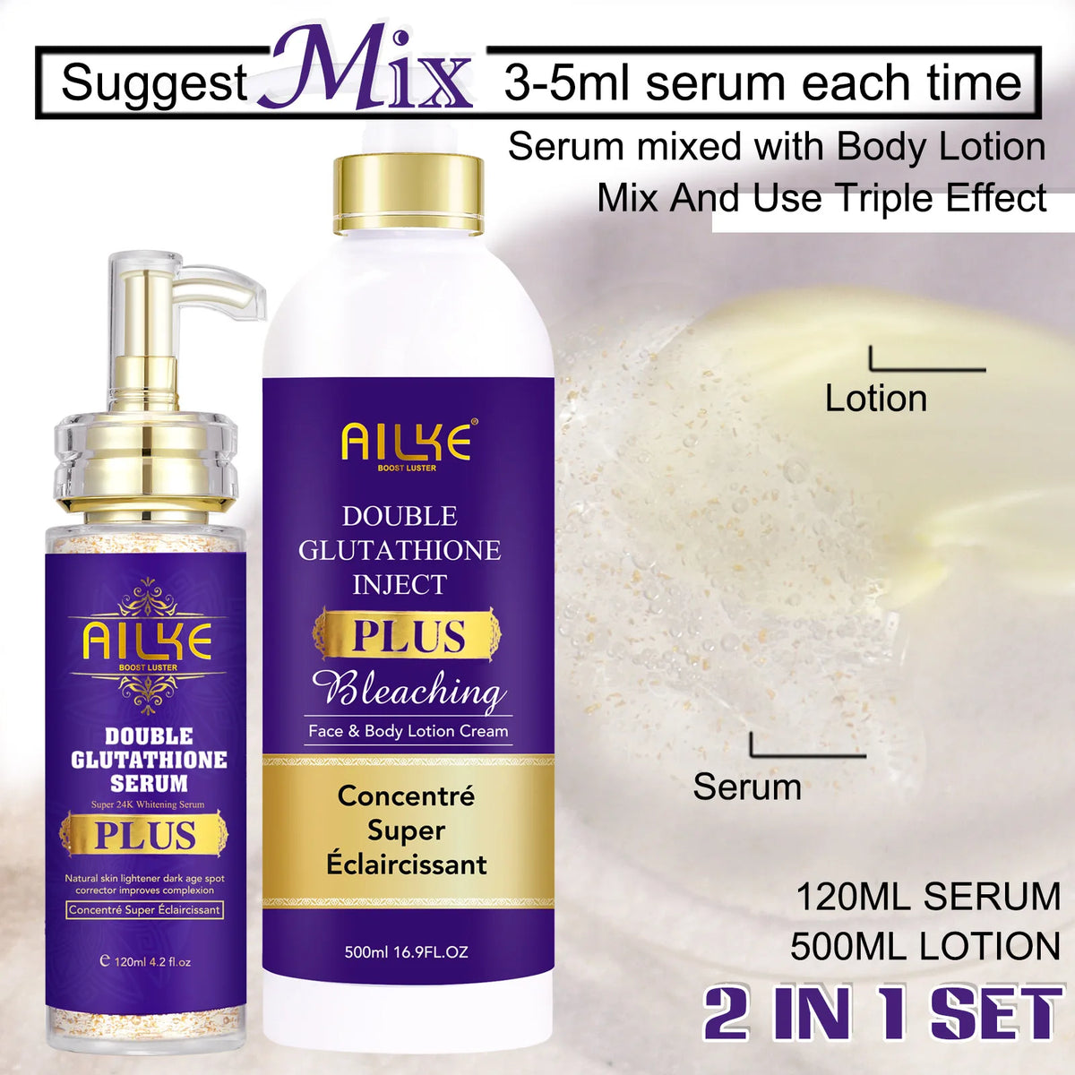 Ailke Glutathione Whitening Skin Care Set Targets Dark Spots