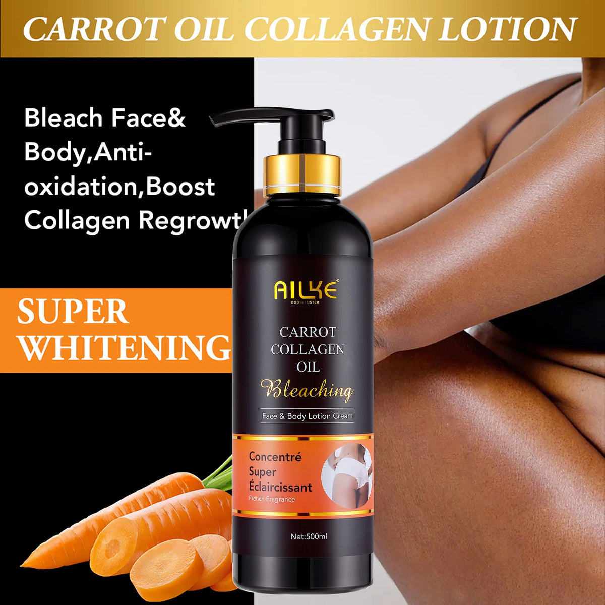 AILKE Skin Whitening Face And Body Serum With Organic Collagen