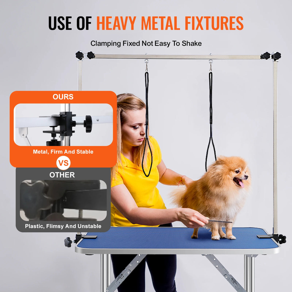 Foldable Pet Grooming Table With Clamp And Adjustable Arms
