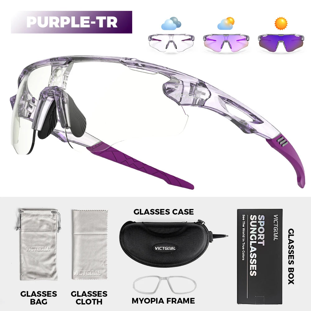Victgoal Photochromic Cycling Sunglasses UV400 TR-90 Sports Protection Eyewear