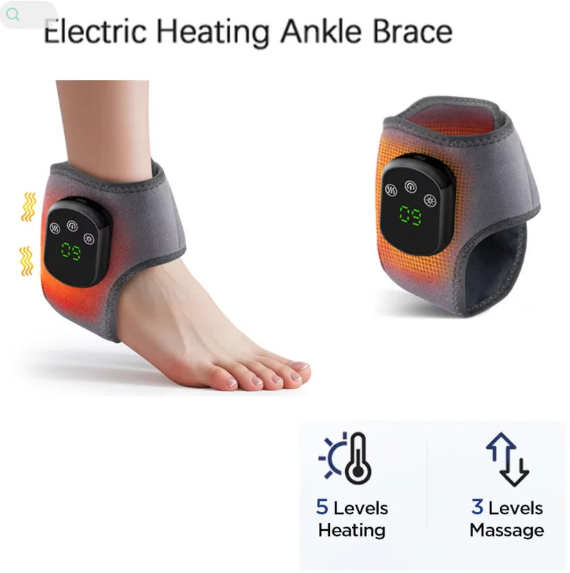 Hailicare Rechargeable Heated Ankle Brace With Vibration Massage
