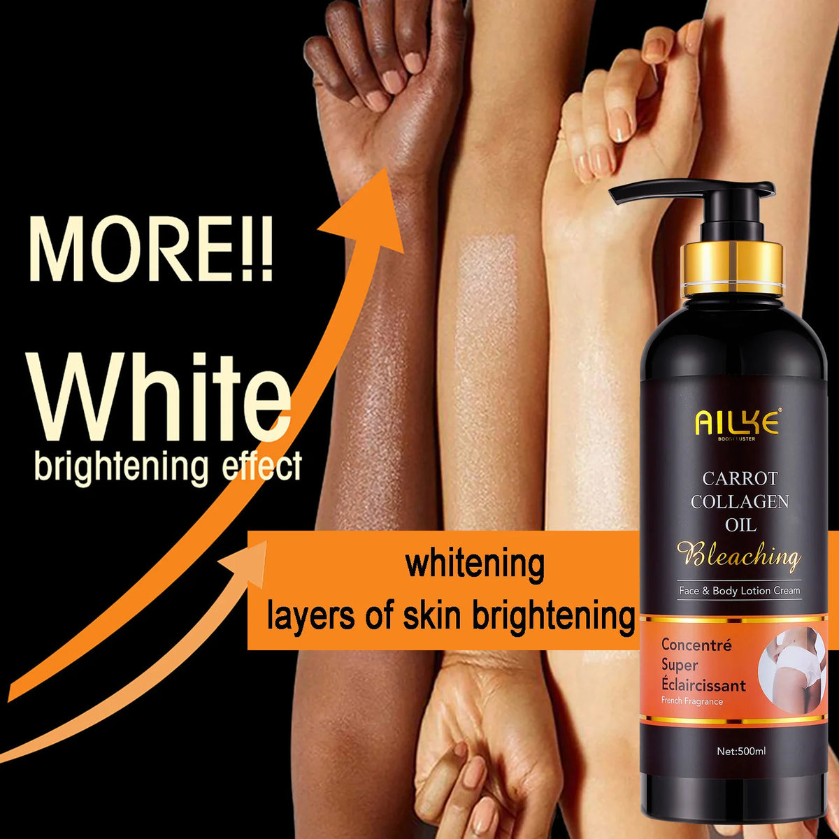 AILKE Skin Whitening Face And Body Serum With Organic Collagen