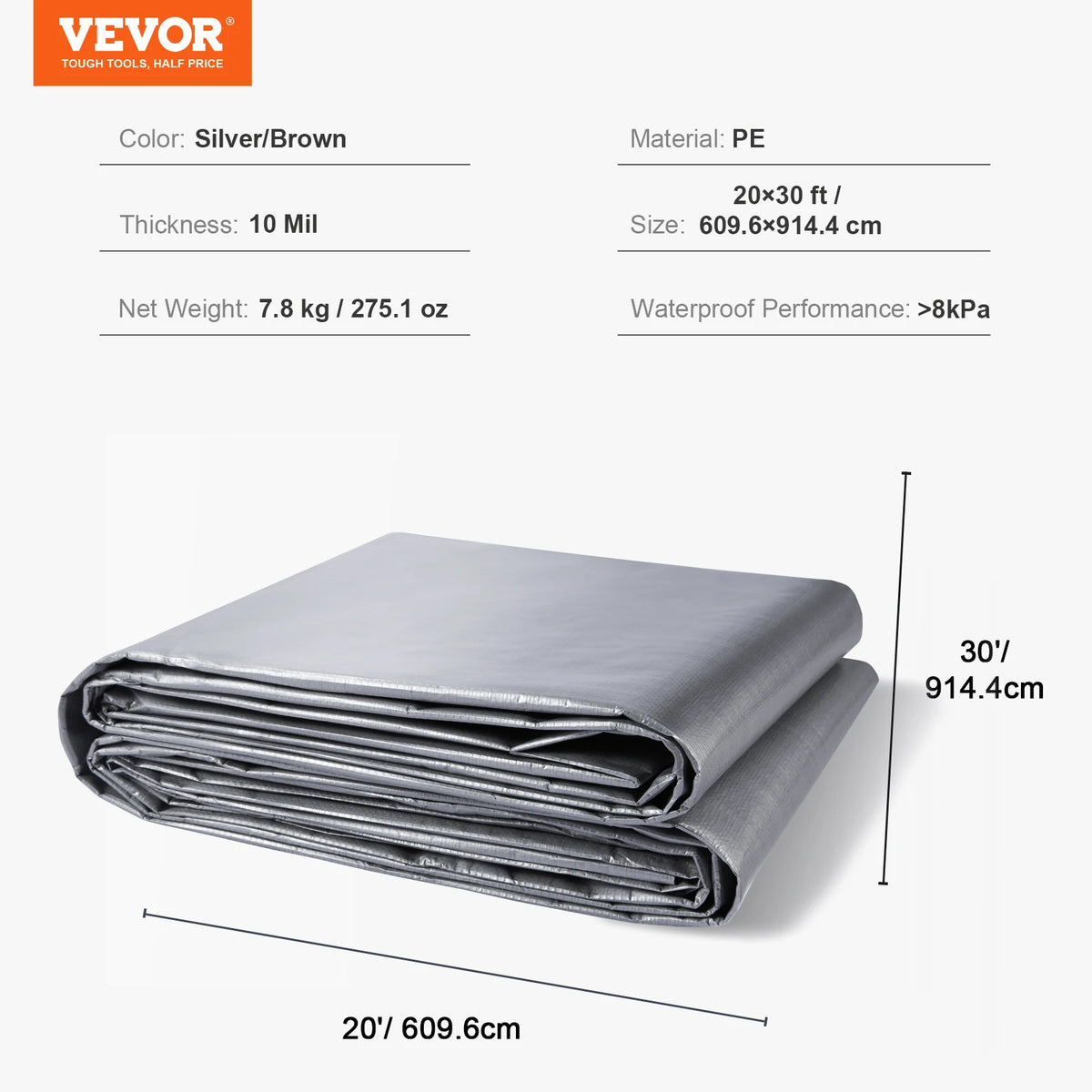SucceBuy Heavy Duty Waterproof Tarpaulin With Aluminum Grommets