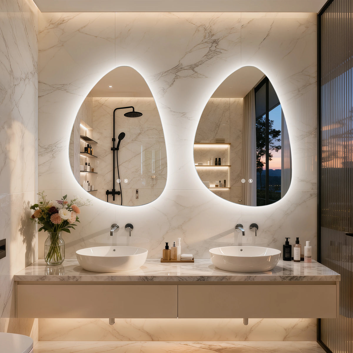 touch sensor led bathroom vanity mirror