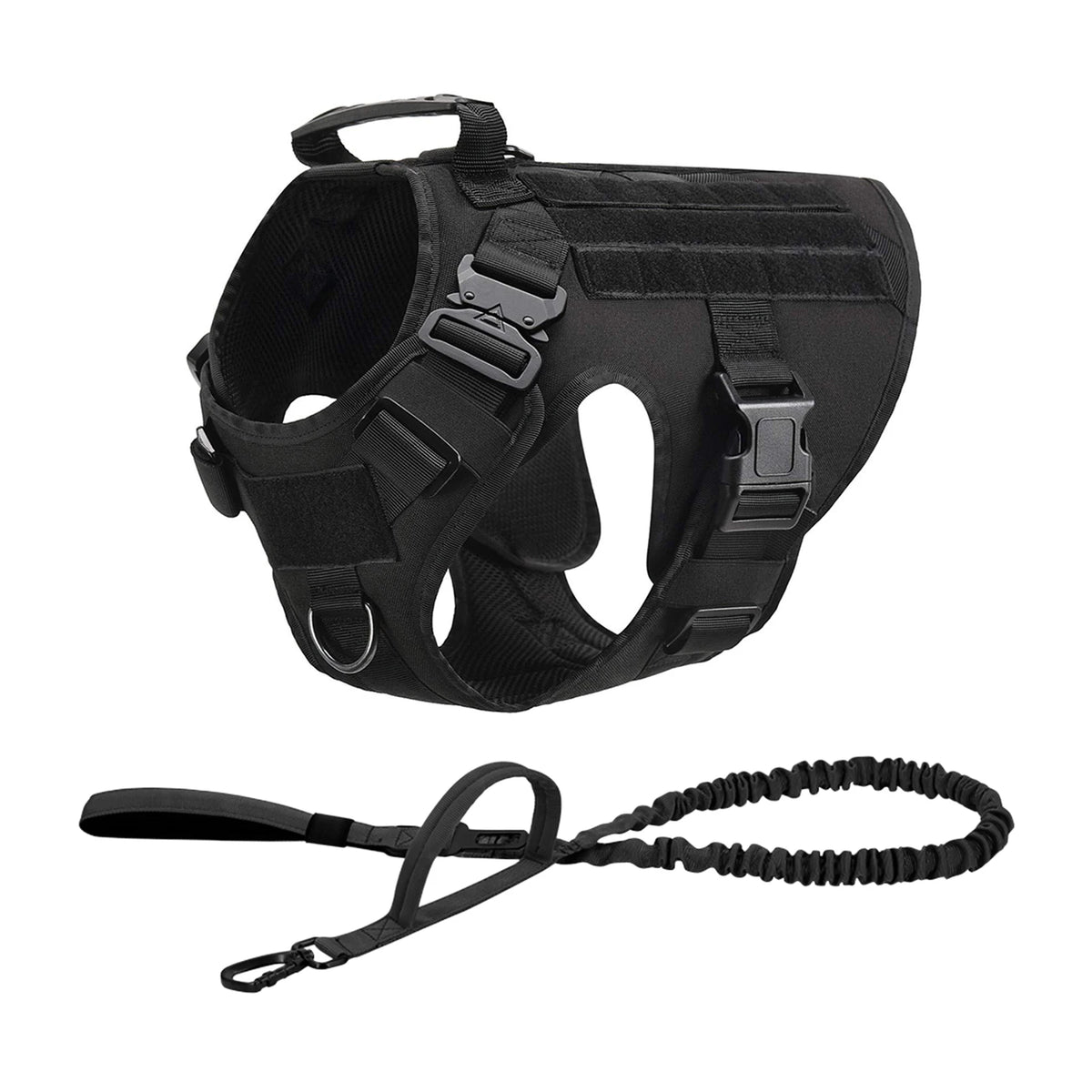 Tactical Nylon Molle Dog Harness Vest With Padded Quick Release