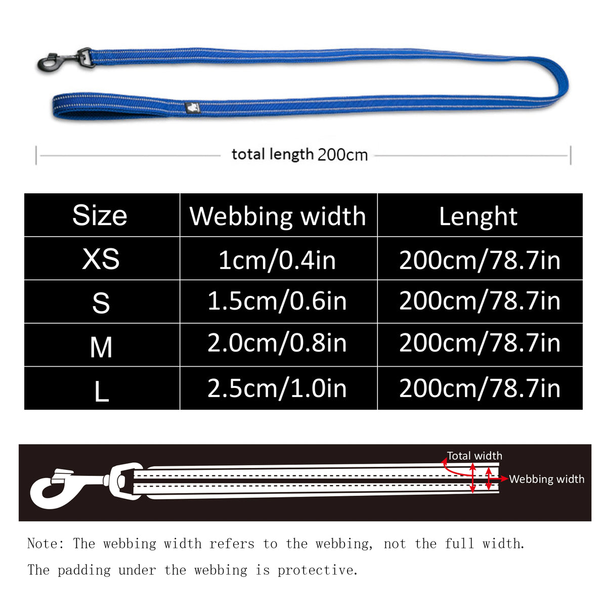 Truelove Reflective Nylon Padded Soft Pet Dog Leash