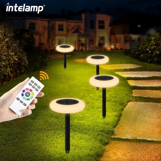 Intelamp Solar LED Pathway Lights for Outdoor Garden Walkways