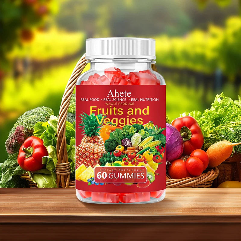 Ahete Fruits And Veggies Gummies Daily Multivitamin Supplement With Greens