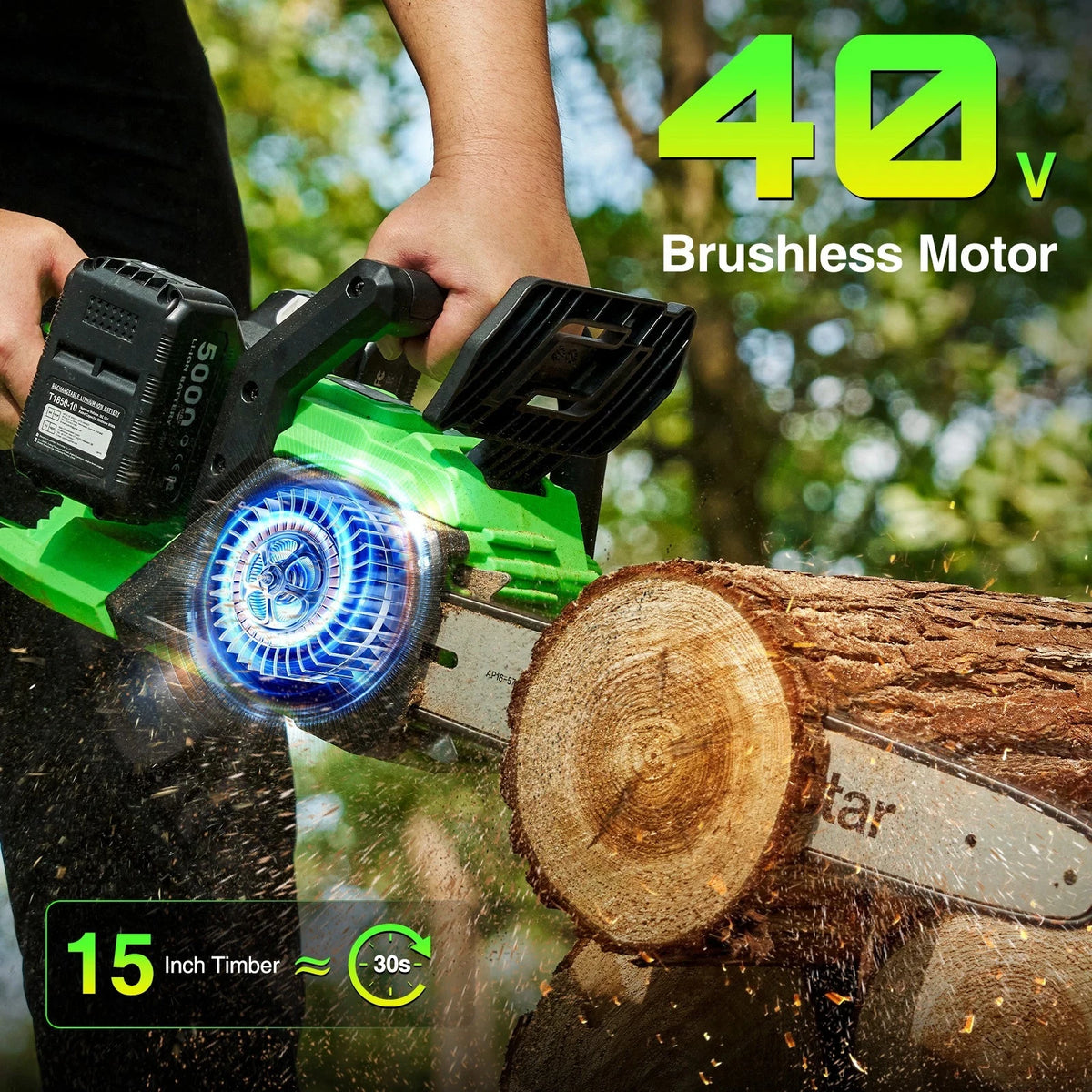 TaskStar Brushless Cordless Chainsaw With Automatic Oiling System