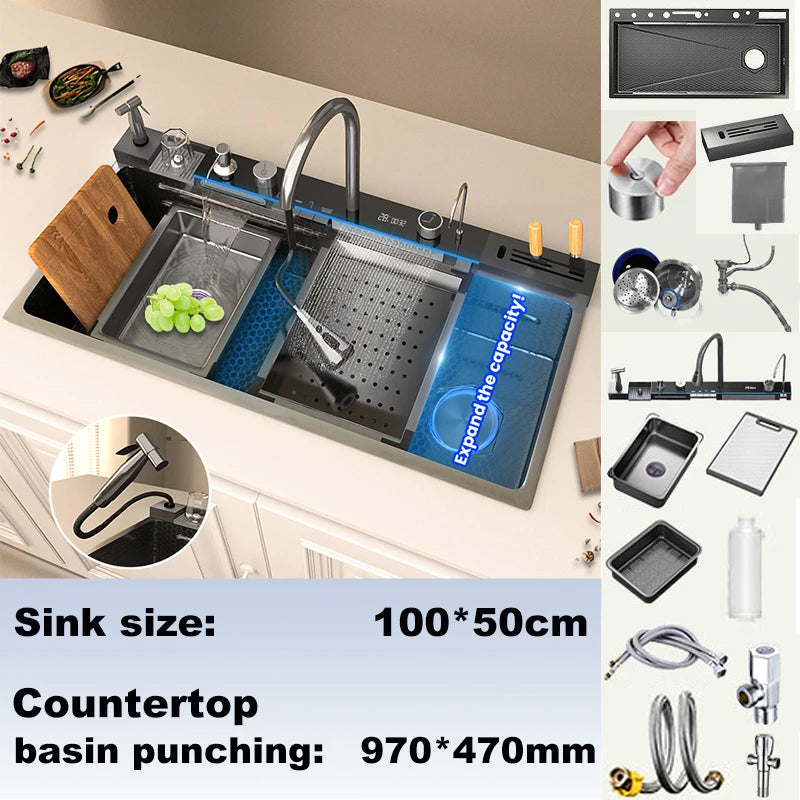 BusySink Modern Stainless Steel Multifunctional Kitchen Sink