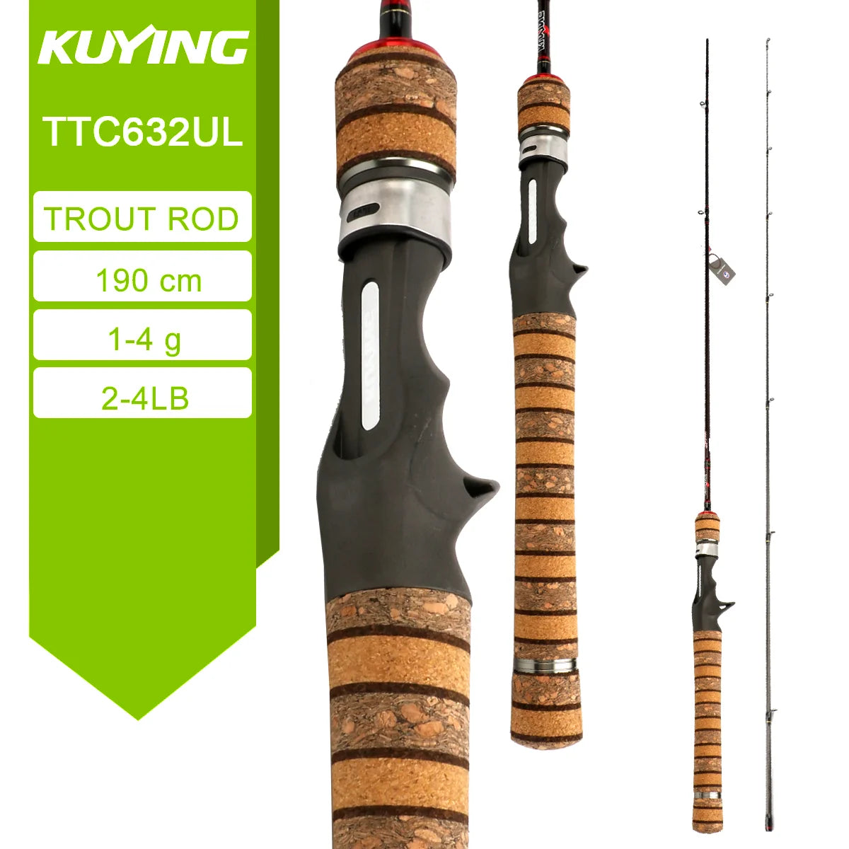 Kuying Teton Carbon Baitcasting Spinning Fishing Rod