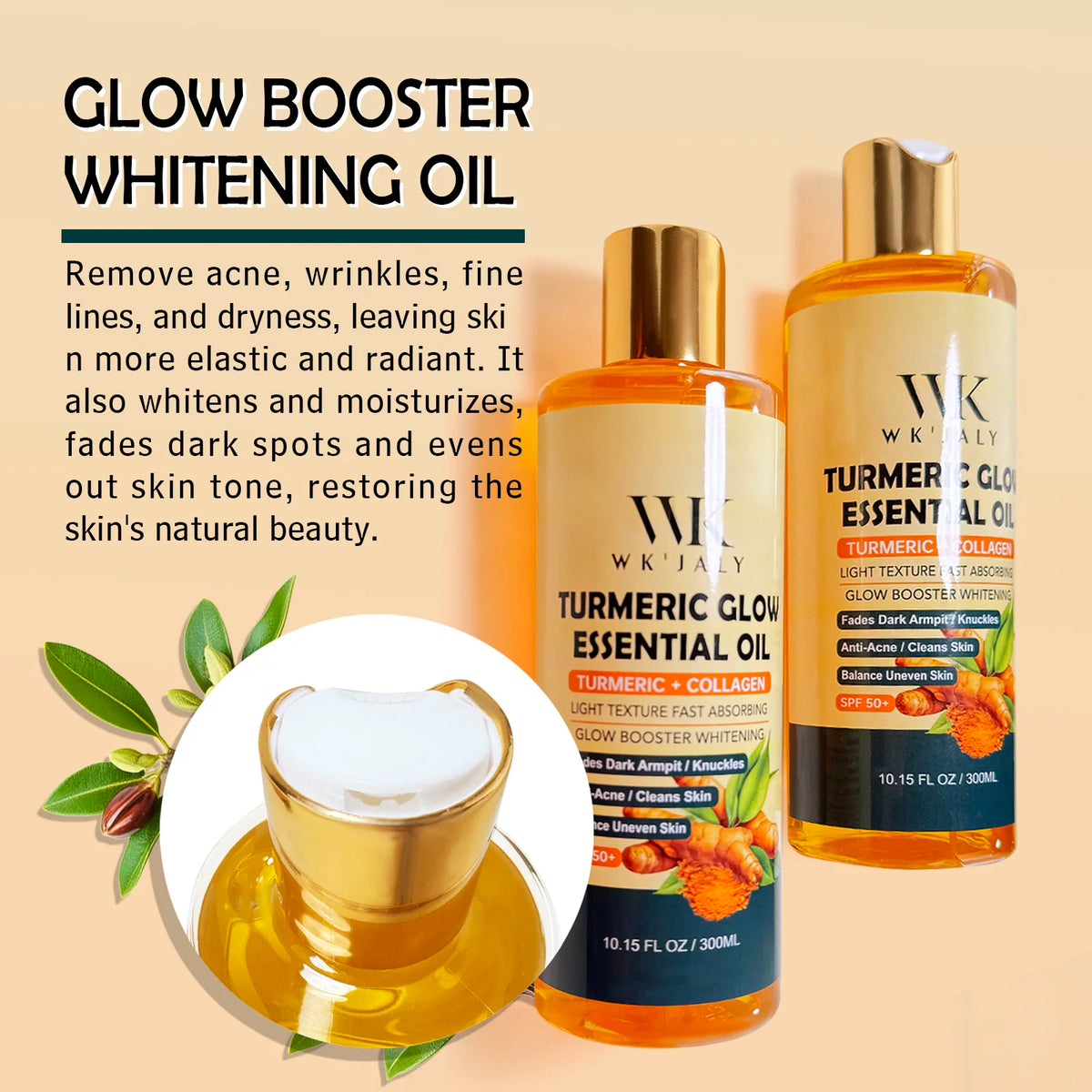 Wk Jaly Turmeric Body Oil For Brightening And Acne Care