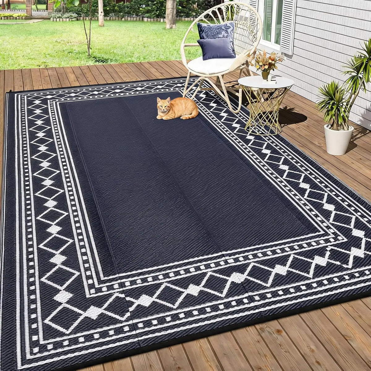 Garvee Washable Waterproof Rug for Indoor and Outdoor Living Spaces