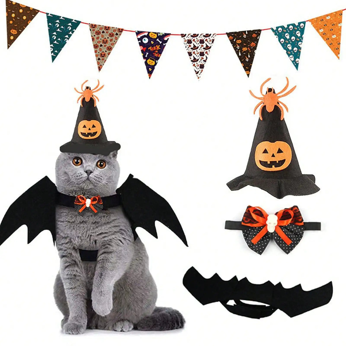 Halloween Pet Costume And Accessory Set For Pet Transformation Outfit