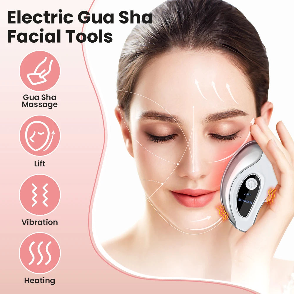 Hailicare Heated Vibration Electric Gua Sha Facial Massager Tool