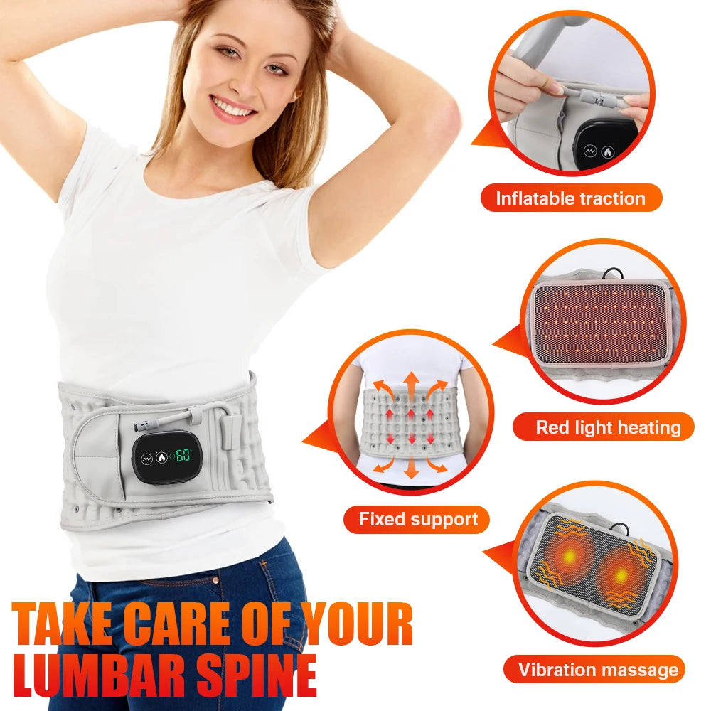 Hailicare Inflatable Heating Massage Belt For Waist Relaxation