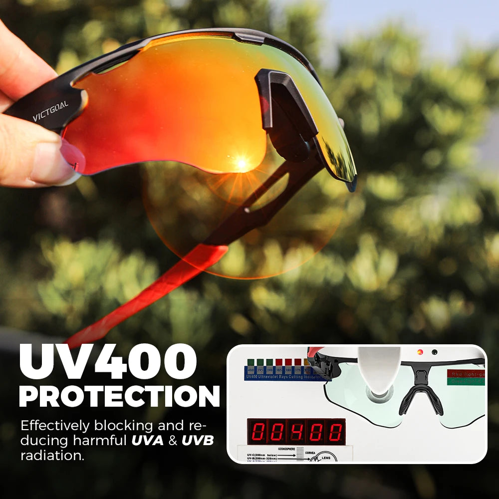 Victgoal Photochromic Cycling Sunglasses UV400 TR-90 Sports Protection Eyewear