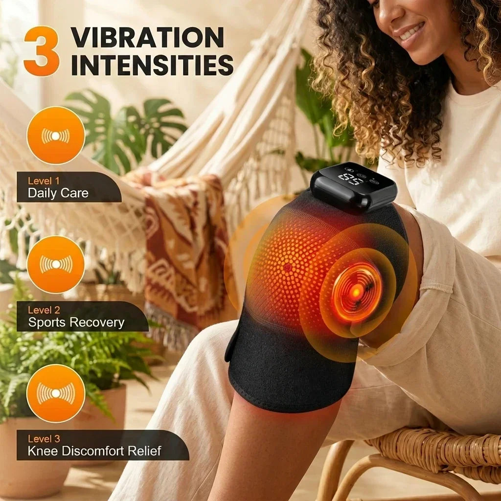 Hailicare Electric Knee Heating Massager Brace With Triple Heat Settings