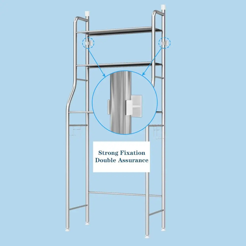 Over The Toilet Freestanding Bathroom Storage Organizer With Towel Hooks