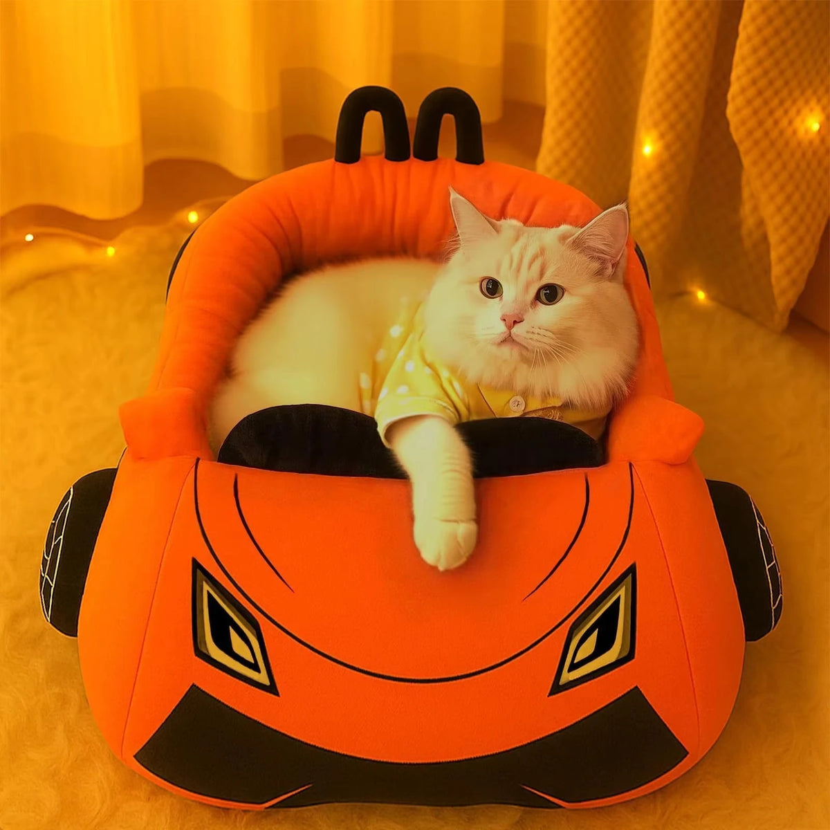 CWV Supercar Cat Bed Soft Coral Fleece Washable Pet Craddle`