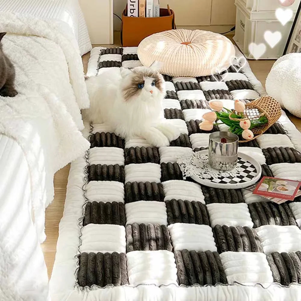 CWV Warm Anti Slip Coral Fleece Pet Bed Mat Protector