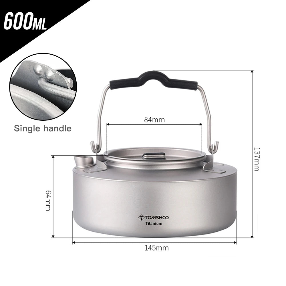 Tomshoo Portable Ultralight Titanium Camping Coffee Kettle