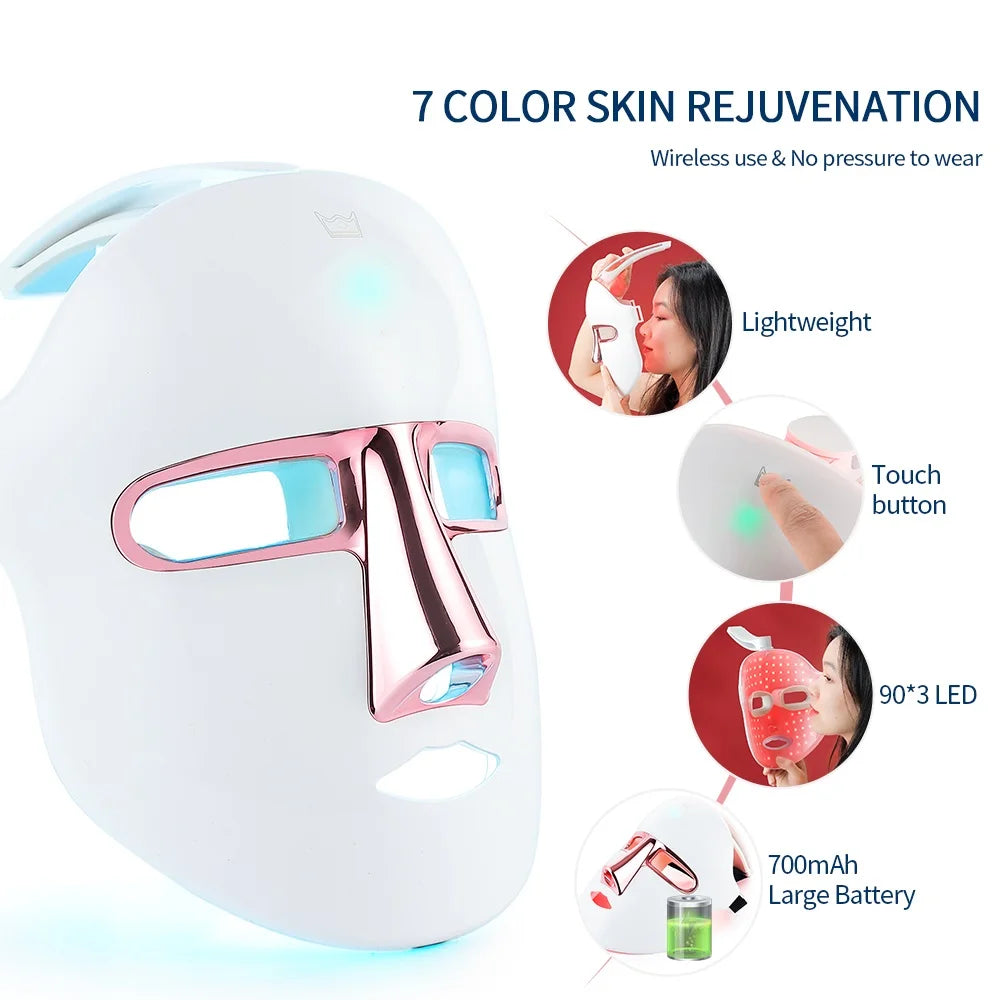Foreverlily Wireless Led Photon Face Mask Skin Rejuvenation Therapy
