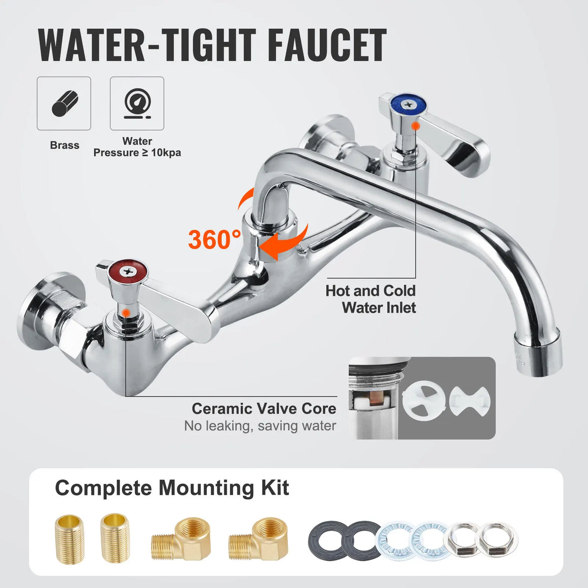 SucceBuy Stainless Steel Single Bowl Utility Sink With Faucet