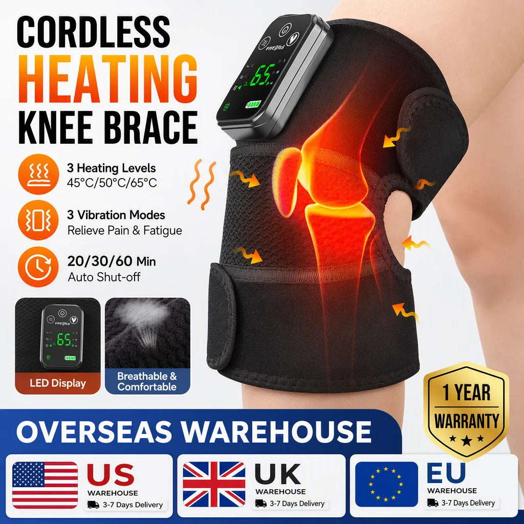 Hailicare Cordless Heated Knee Massager With Heat And Vibration
