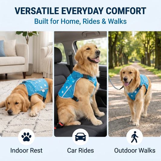 Adjustable Dog Cooling Vest Harness With Removable Gel Packs