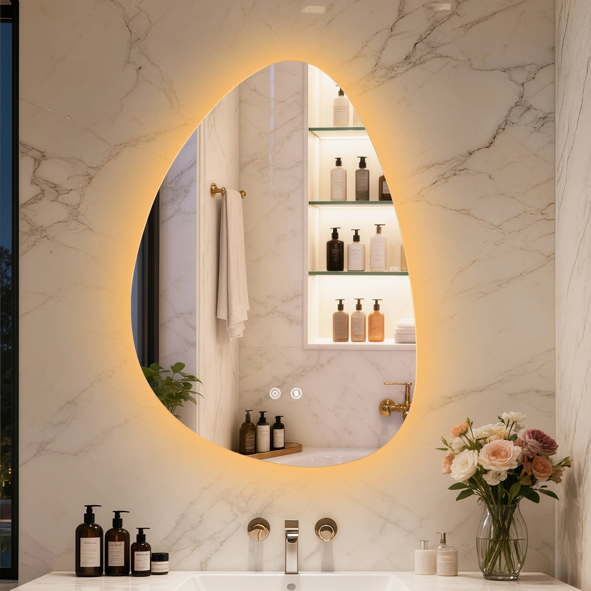 touch sensor led bathroom vanity mirror