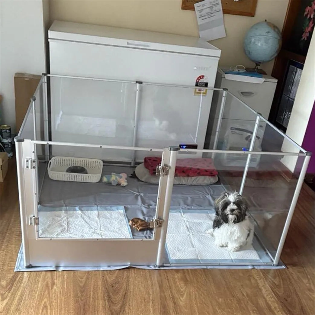 Borwart Indoor Acrylic Dog Playpen Enclosure Whelping Pen