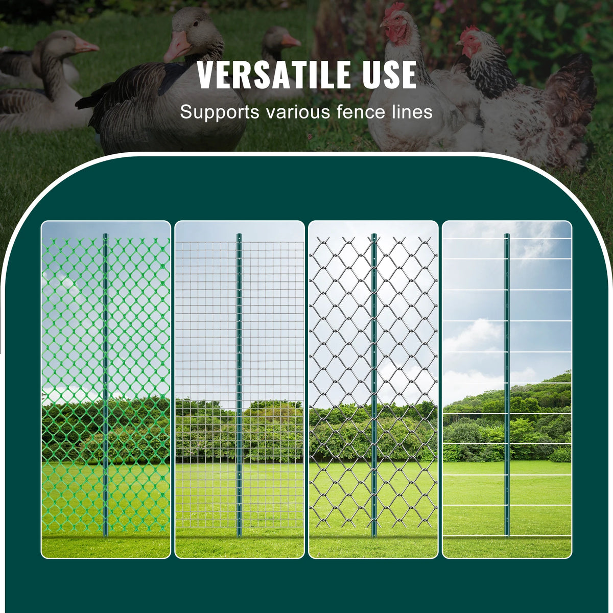 SucceBuy Heavy Duty Carbon Steel T Post Fence Stakes