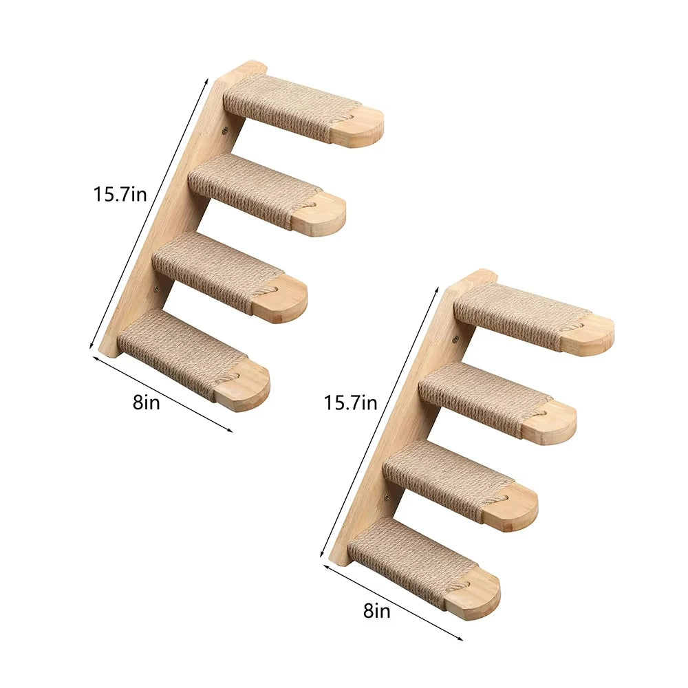 Indoor Wall Mounted Cat Roped Bridge With Sisal Steps