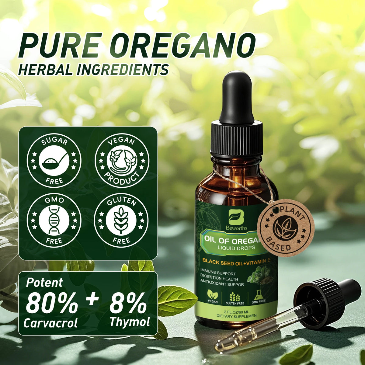 Beworths Oregano Oil Supplement With Black Seed And Vitamin E