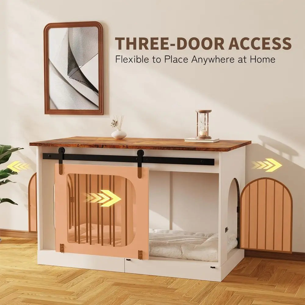Decorative Wooden Dog Kennel Furniture With Cushion For Pets