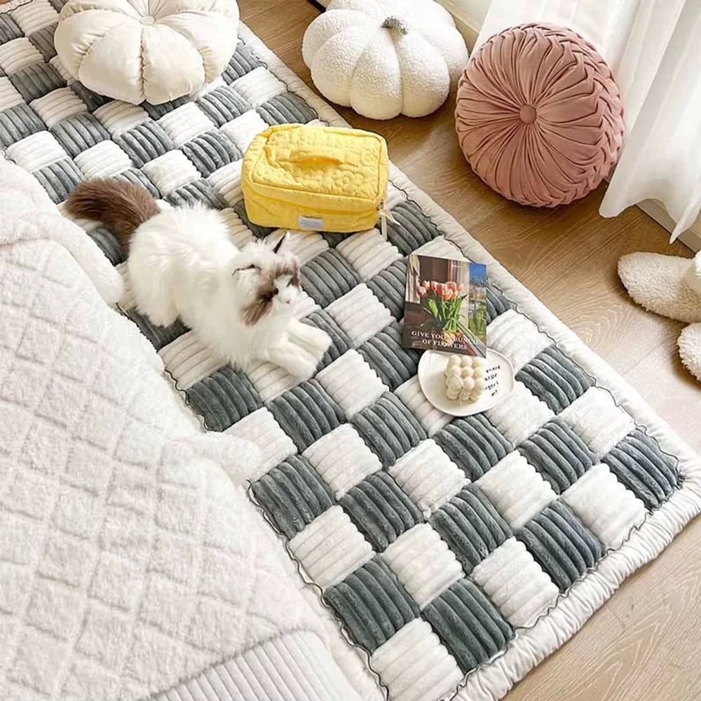 CWV Warm Anti Slip Coral Fleece Pet Bed Mat Protector