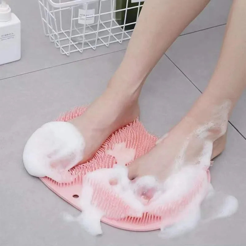 Rubber Exfoliating Foot Brush And Back Scrubber With Suction Cup