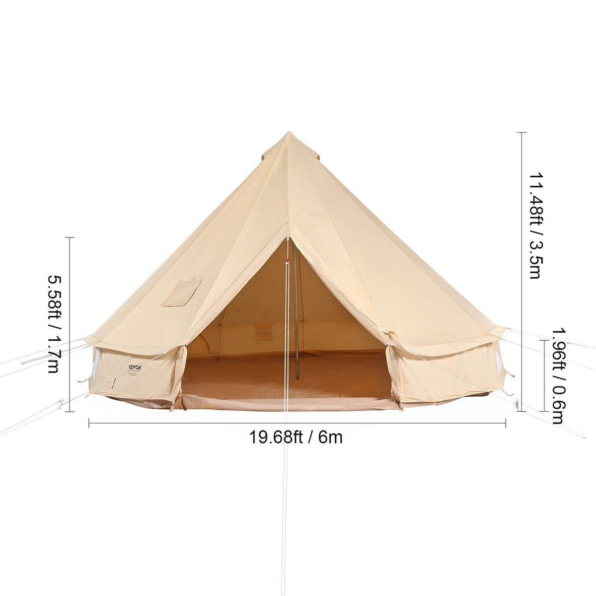 SucceBuy Four Seasons Canvas Bell Yurt Tent For Camping